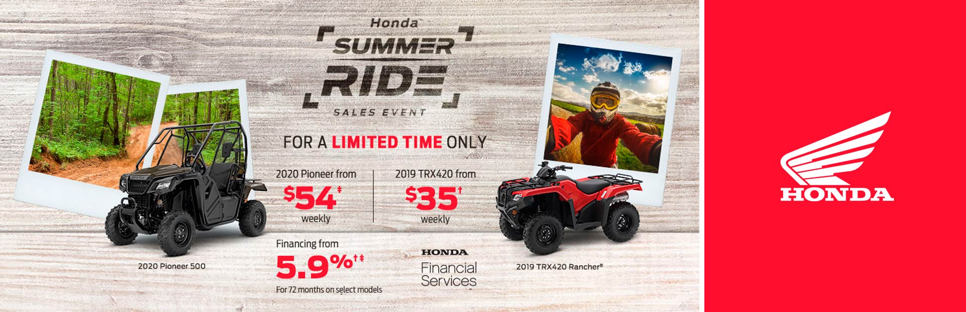 Honda: Summer Ride Sales Event - atvs/sxs
